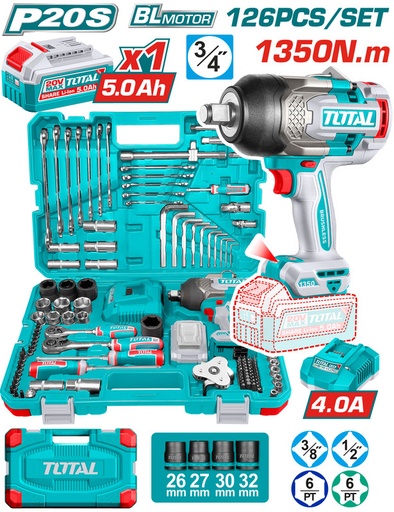 [THKTHP31262] 126 Pcs 1350NM طقم عدة+فرد شد طربوش