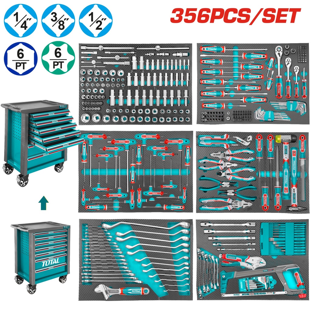 356 Pcs عرباية عدة كاراج صناعية