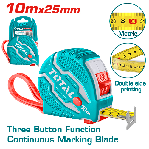 10MX25MM متر ملبس كوتشوك