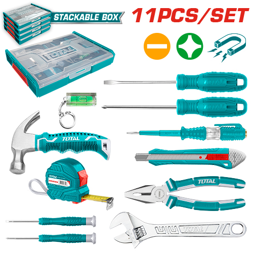 11 Pcs طقم عدة علبة تكديس