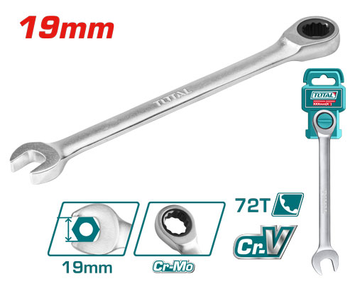 19mm مفتاح شق مسنن طقطاق