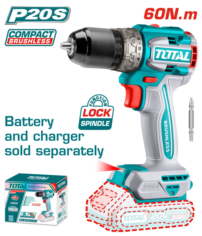 20V (Tool Only) Compact  مقدح بطارية صناعي