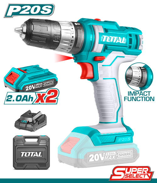 20V 2.0Ah 10mm  مقدح بطاريتين ليثيوم شنطة رجراج
