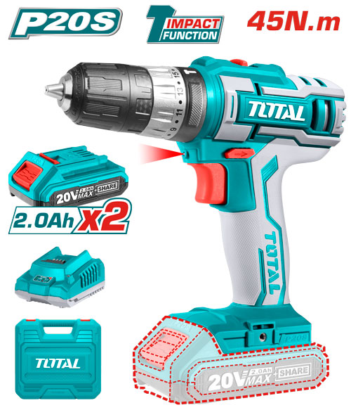 20V 2.0Ah 10mm  مقدح بطاريتين ليثيوم شنطة رجراج