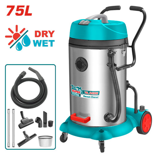 2X1200W 75L مكنسة كهربائية صناعية