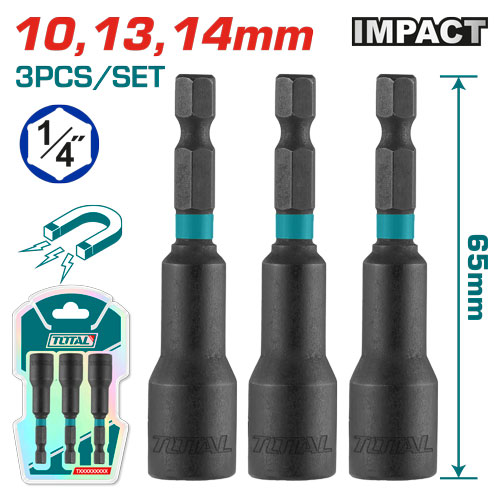 3pcs (10,13,14mm) طقم طربوش مغنطيس