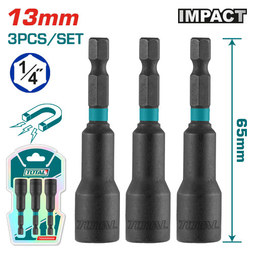 3pcs 13mm طقم طربوش مغنطيس
