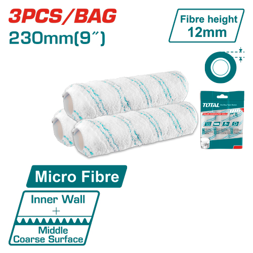 3PCS MicroFibre 9"طقم خرطوشة رول