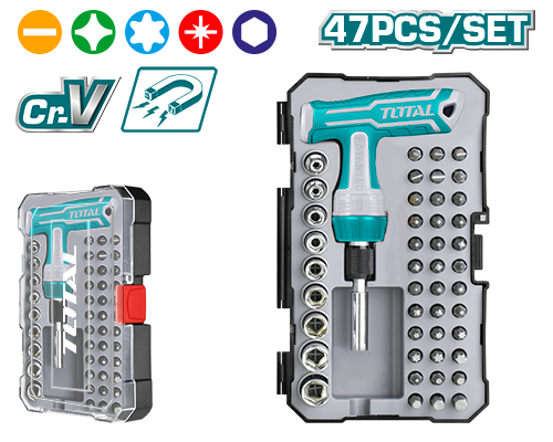 47PCS طقم رؤوس مفكات مشكل و طرابيش