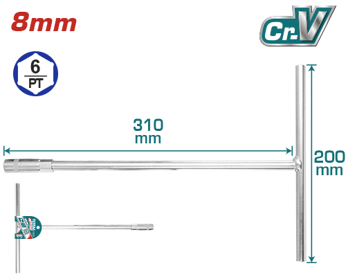 8mm T مفتاح مسدس مسكة