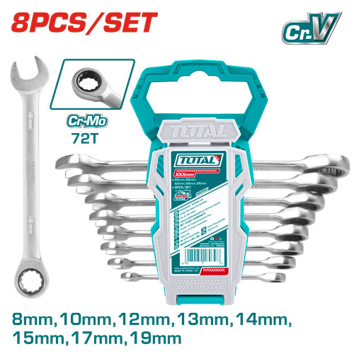 8PCS 8-19mm طقم شق مسنن طقطاق