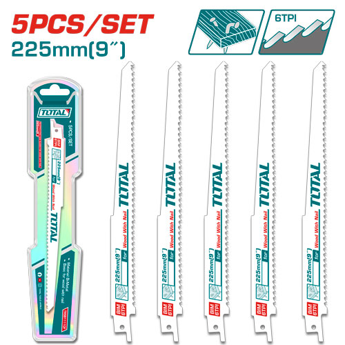 9"X5PCS طقم نسلة منشار ترددي للخشب مع مسامير