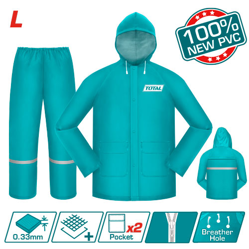 Size:L بدلة مطر