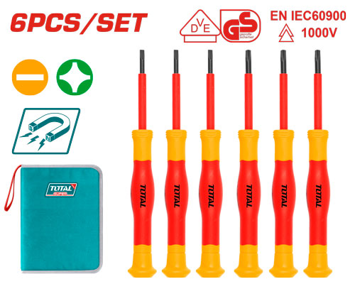 6PCS طقم مفكات نواعم صناعي معزول