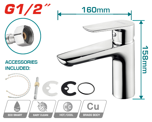 خلاط مغسلة فيتاس قلب نحاس