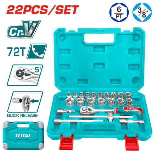 22 Pcs 3/8" socket set