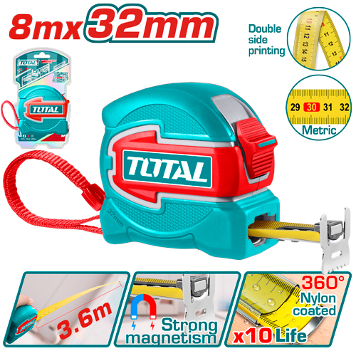 8mx32mm متر صناعي مع مغنطيس
