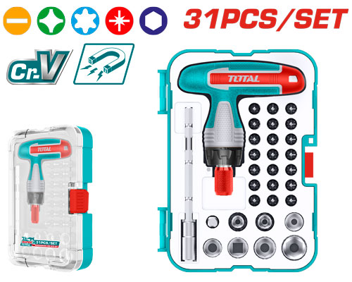 31PCS T-HANDLE طقم مفك براغي طقطاق