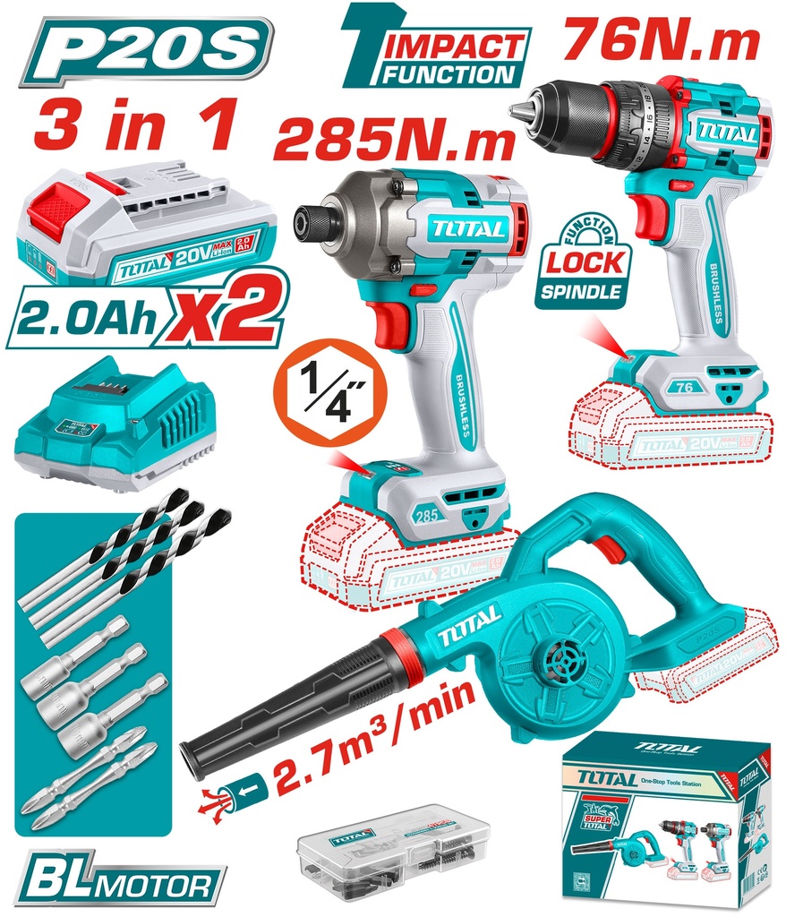 Cordless 3 Pcs Combo Kit
