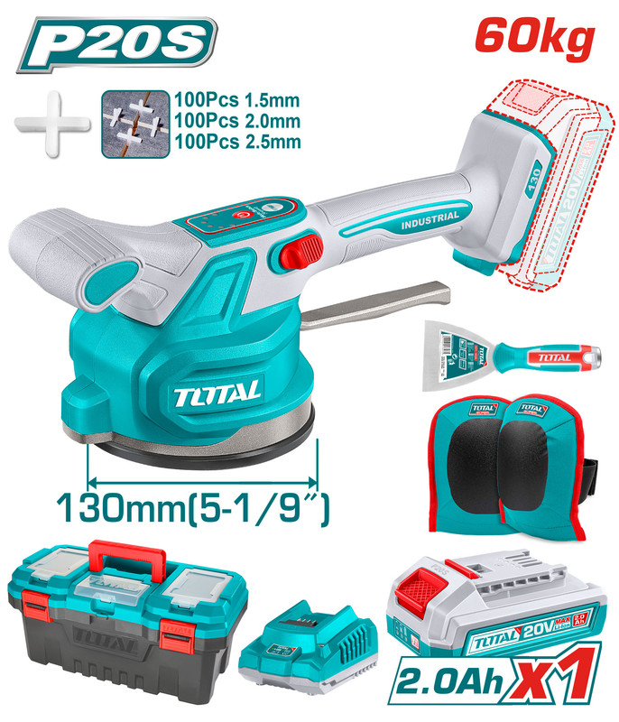 20V X 1B مجموعة رجراج بلاط مع شنطة