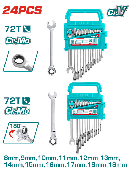 24PCS مجموعة طقم شق مسنن طقطاق و مخلع