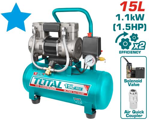 [TCS1110152] 15Lx1.5HP كومبرسور هواء بدون زيت
