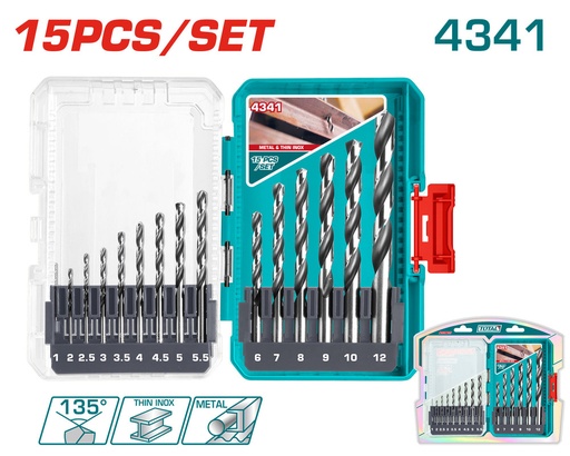 [TACSDL51506] 15 Pcs 4341 طقم ريش حديد
