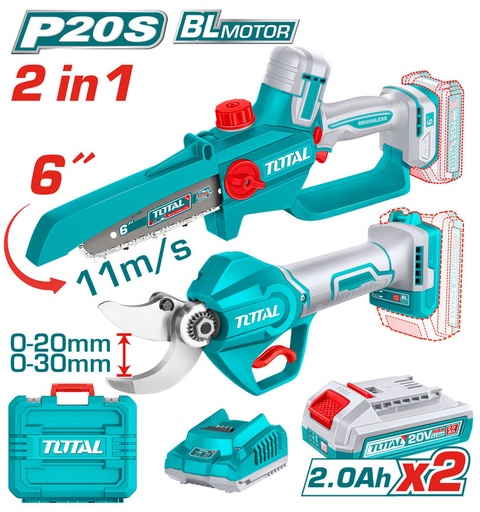 [TOSLI250795] 20VX2B مجموعة مقص شحالة+منشار حطب