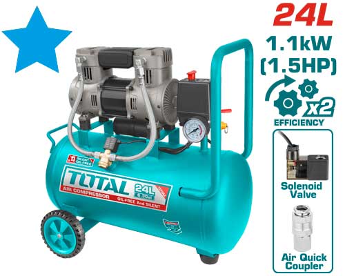 [TCS1110242] 24Lx1.5HP كومبرسور هواء بدون زيت
