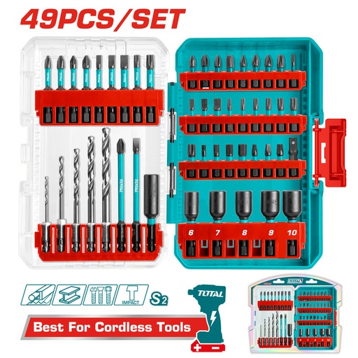[TACSDL24906] 49 Pcs impact طقم رؤوس مفكات صناعي