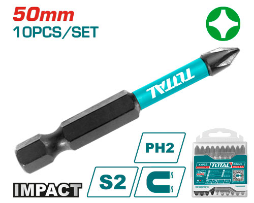 [TACIM16PH223] 10PCS Impact  PH2X50mm طقم رأس مفك مقدح