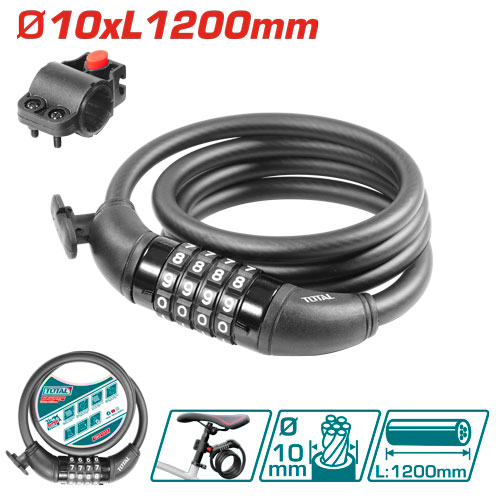 [TBK21012] 10X1200MM قفل دراجة عالارقام