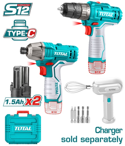 [TOSLI240205] 12V مجموعة مقدح بطارية+فرد شد براغي تورك