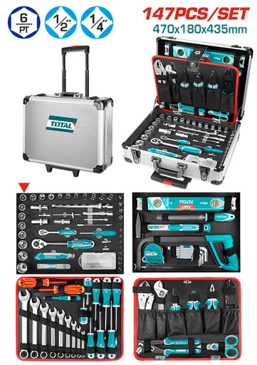 [THKTHP21476] 147 PCS شنطة عدة مع مسكة و دواليب