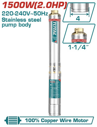 [TWP515001] 1500W 2HP 135M طرمبة مياه بئر غاطسة