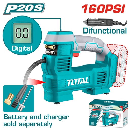 [TACLI2012] 20V-160PSI منفخ دواليب مع شاشة عابطارية