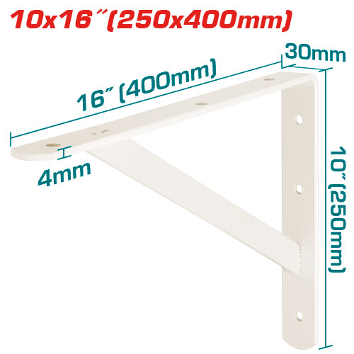 [THDSB1016] 25X40CM زاوية رف ابيض مع دعمة