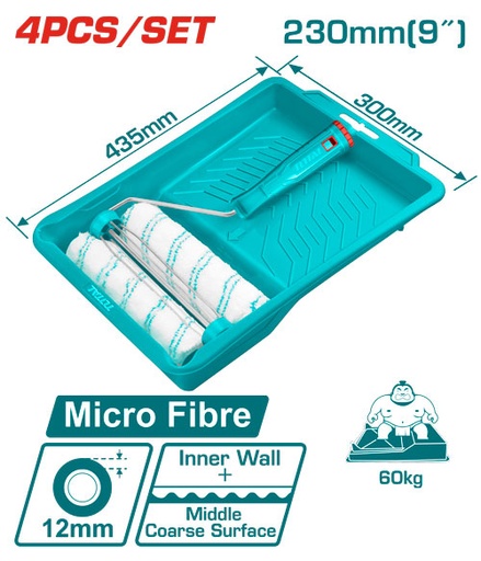 [THT811223041] 4 PCS 9" طقم رول طرش مع صنية