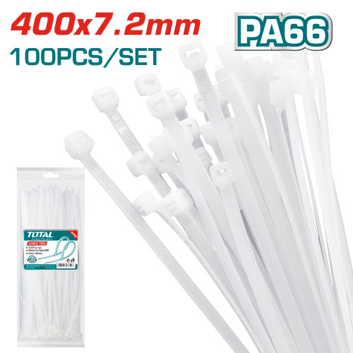 [THTCT4001] 400X7.2 mm رباط بلاستيك ابيض