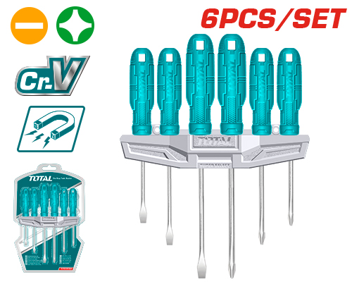 [THTDC250601] 6PCS طقم مفك براغي مسكة بلاستيك