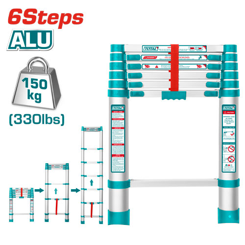 [THLAD08061] 6Steps سلم مفرد تلسكوبيك