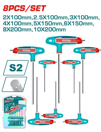 [THHW80816] 8 PCS T طقم مفتاح مسدس مسكة