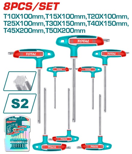 [THHW80836] 8 PCS T طقم مفتاح منجم مسكة