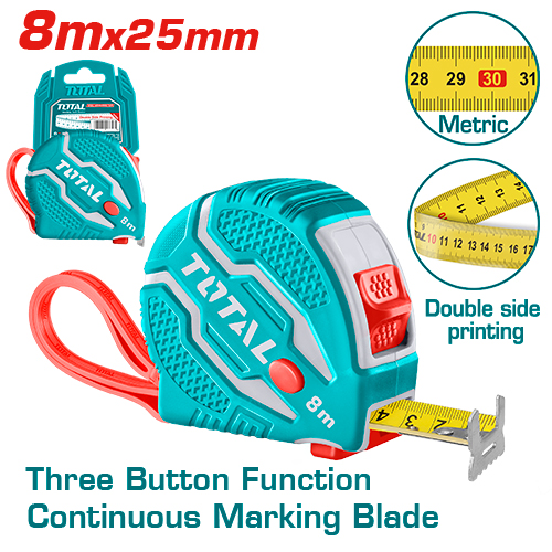 [TMT126081M] 8MX25MM متر ملبس كوتشوك