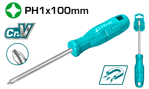 [THTDC2246] PH1 5X100 مفك صليب مسكة بلاستيك