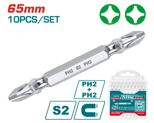 [TAC16PH233] PH2 10pcs طقم رأس مفك مقدح صليب صليب
