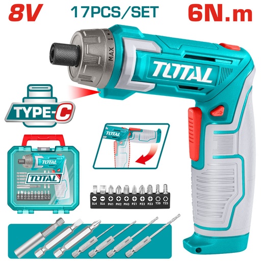 [TSDLI08025] 8V مفك بطارية قلم+شنطة+اكسسوار