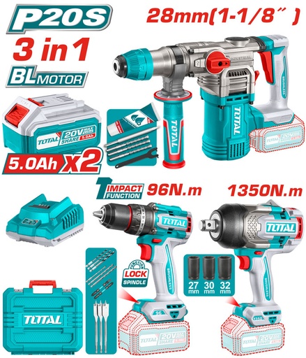 [TOSLI250281] Cordless 3 Pcs Combo Kit