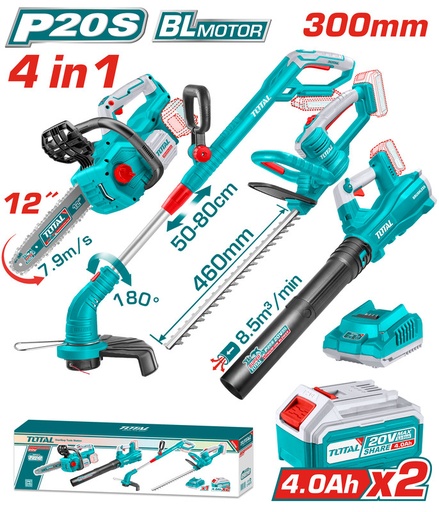 [TOSLI250496] 20V X 2B 4pcs مجموعة عدة زراعية