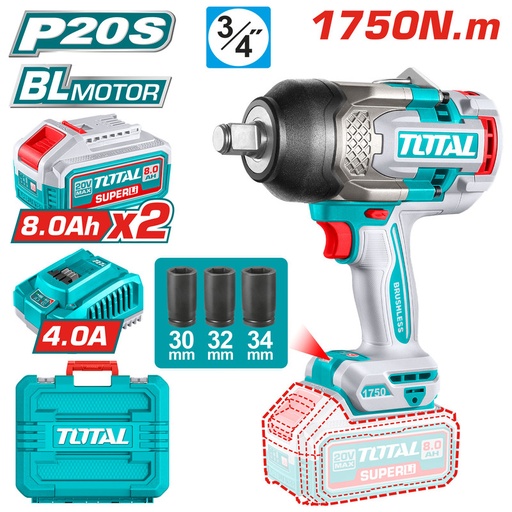 [TIWLI20175] 20VX2BX1CX3/4"X1750NM فرد طربوش بطارية